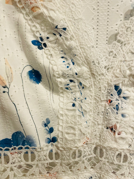 Robe courte florale et dentelle -Shein Taille Medium