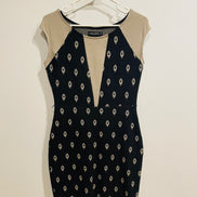 Robe courte Cokluch - imprimé plumes de paon - décolleté V - taille M
