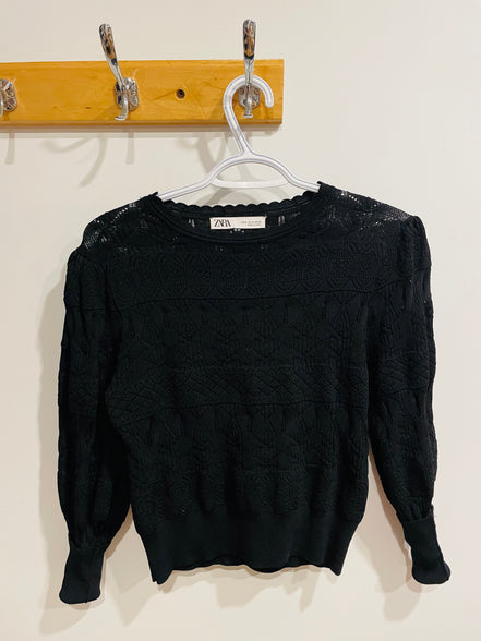 Haut dentelle manche bouffantes - Zara - Taille small