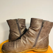 Bottes courtes cuir brun / Perfecto / taille 7 femme