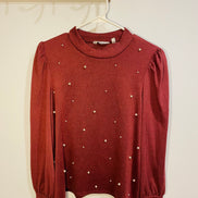 Chandail rose et perles / manches longues / Reitmans / taille Medium