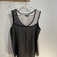 Camisole noire et blanche avec voilage / Marie C / Taille medium