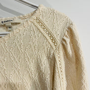 Haut beige manches longues, aspect dentelle/ Garcia / taille médium