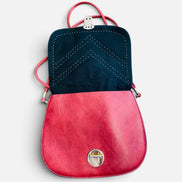 Petite sacoche cuir rouge