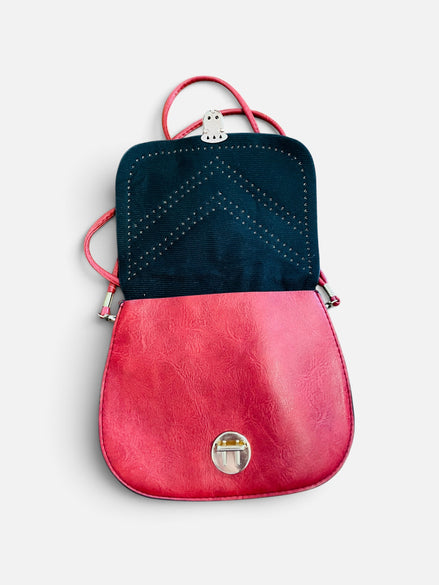 Petite sacoche cuir rouge