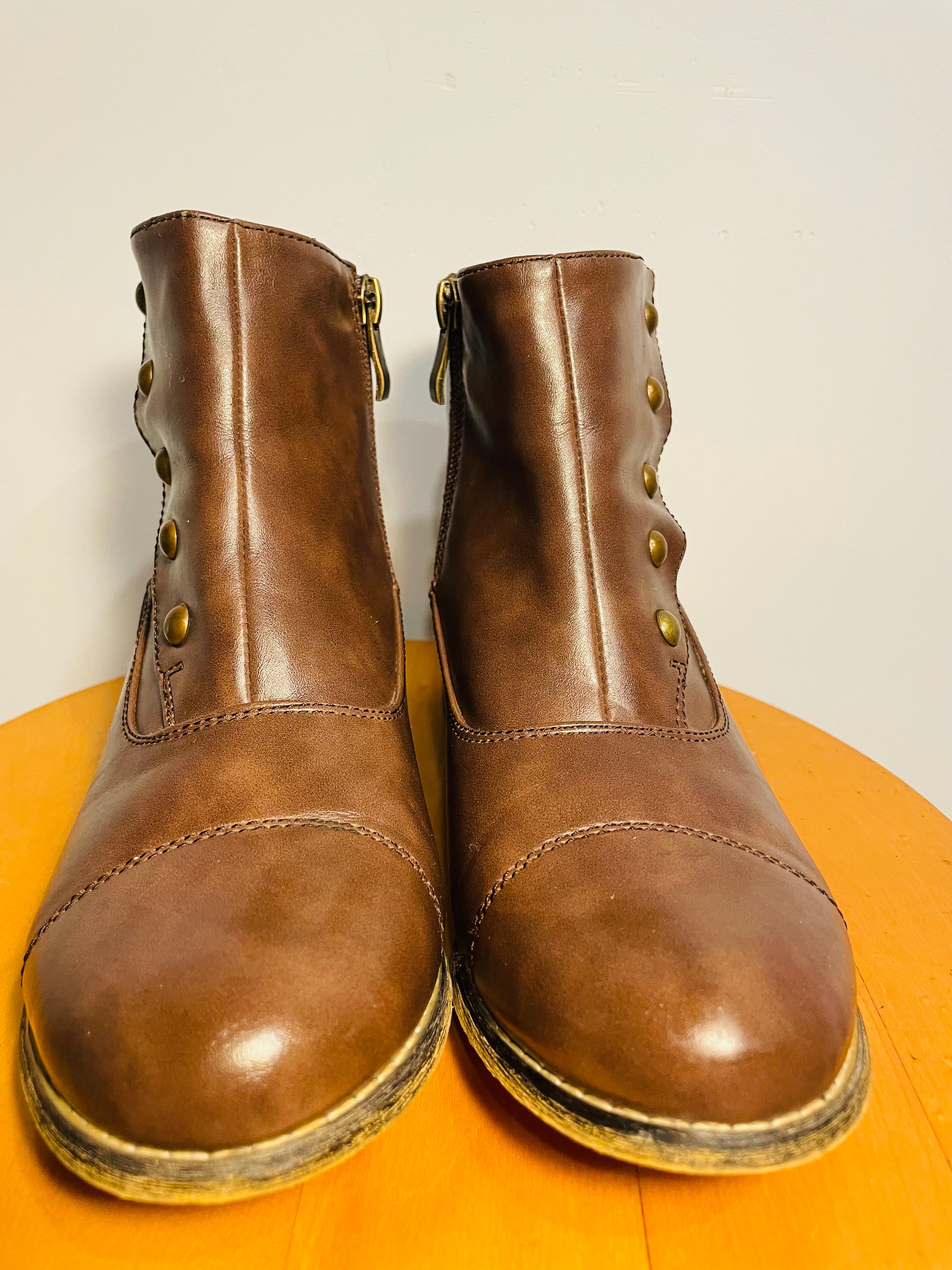Bottes courtes cuir brun / Alberto / taille 7 femme