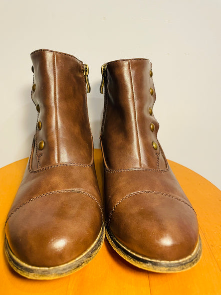 Bottes courtes cuir brun / Alberto / taille 7 femme