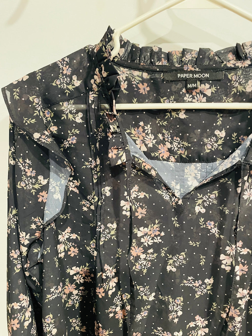 Blouse légère motif floral et manches longues - Paper Moon - taille médium