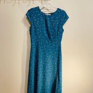 Robe bleue fleurie longue / RW&CO / taille 6
