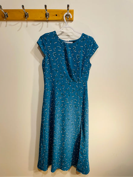 Robe bleue fleurie longue / RW&CO / taille 6