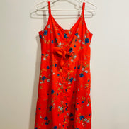 Robe  mi-longue rose fleurie - Annie 50 - Taille Medium
