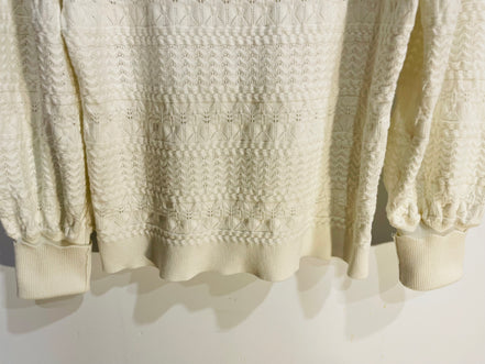 Chandail manches longues, blanc aspect dentelle / RW&CO / taille small