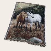 Couverture tissée / chevaux