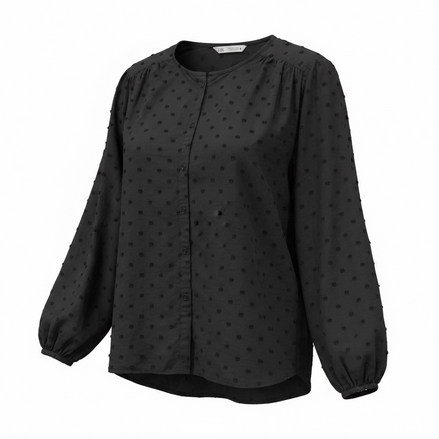 Haut noir et picots, manches longues / Zara / taille Large