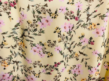 Camisole florale jaune soleil - imprimé fleurs roses - bretelles fines - encolure V - Taille XS - RW&CO
