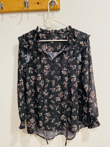 Blouse légère motif floral et manches longues - Paper Moon - taille médium