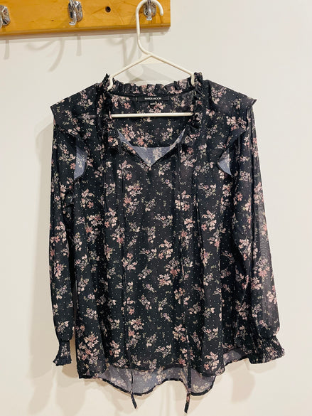 Blouse légère motif floral et manches longues - Paper Moon - taille médium