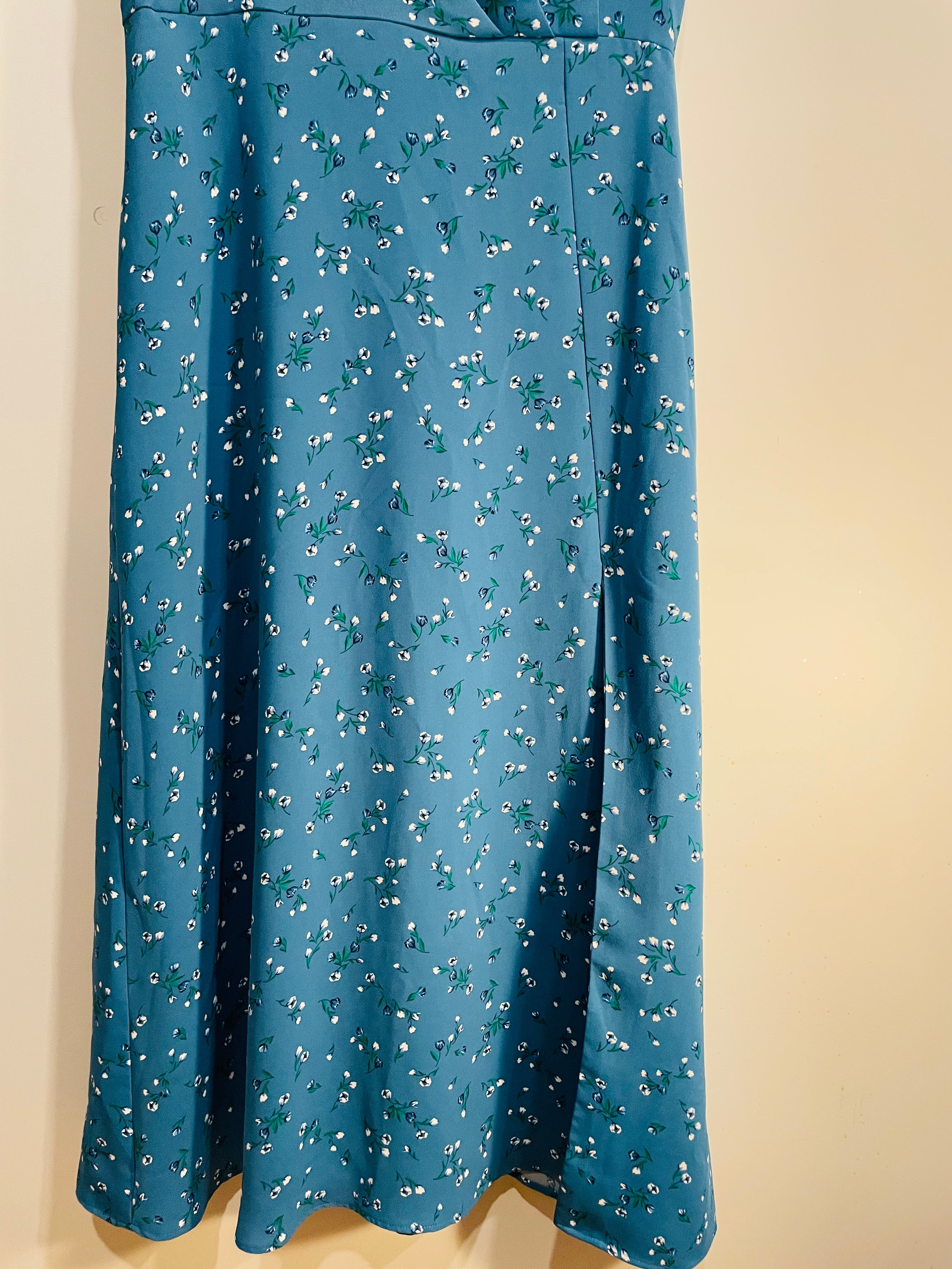 Robe bleue fleurie longue / RW&CO / taille 6