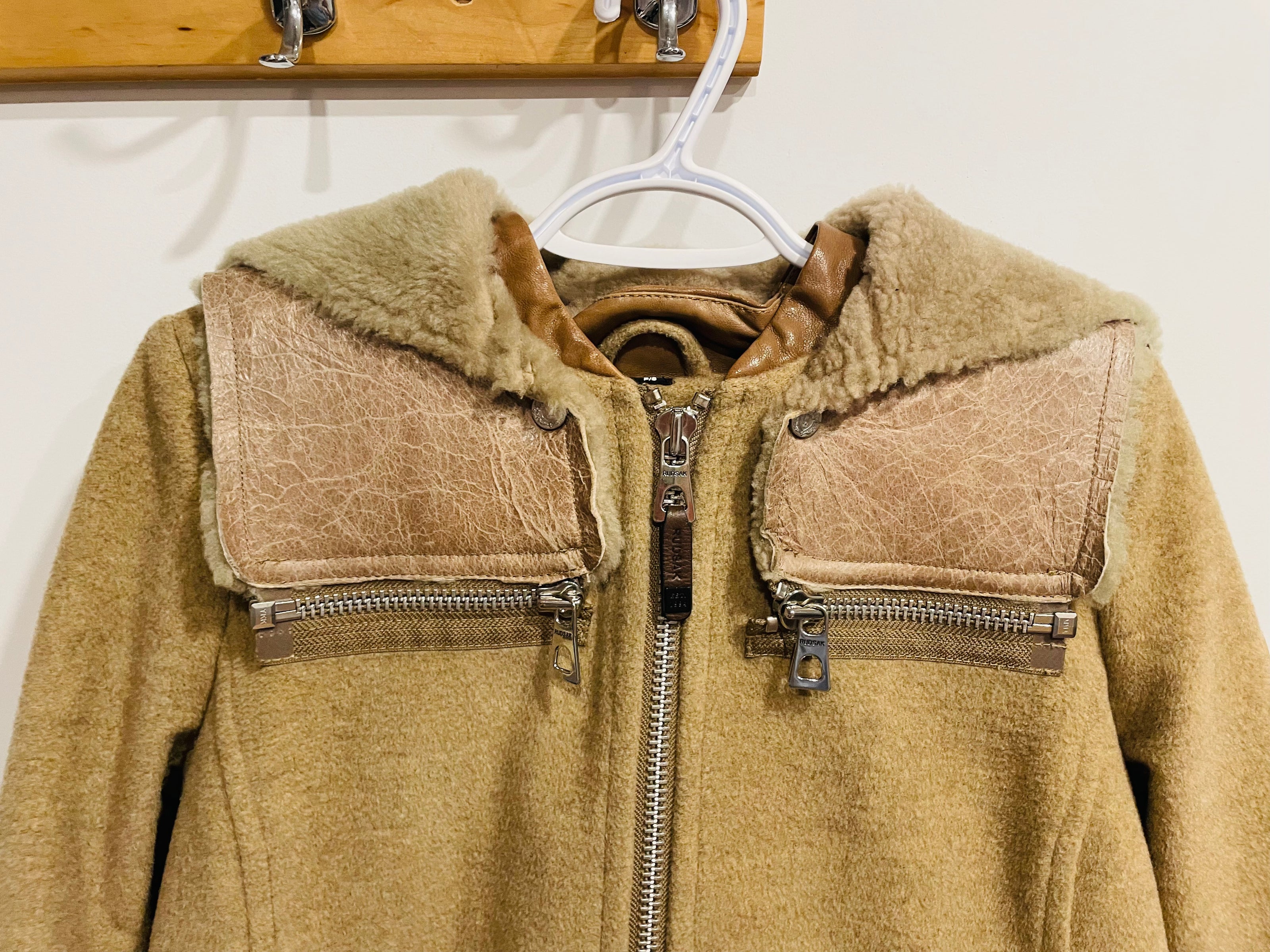 Veste pour femme fourrure et laine vintage - RUDSAK - taille petit