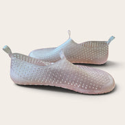 Souliers slip-on en gelée rose pale / vintage / taille 7,5
