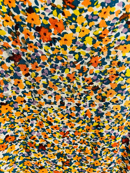 Robe courte à bretelles, motif floral coloré - Louve Design - taille  Médium