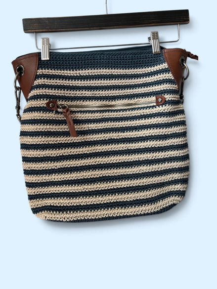 Sac tricot bleu et beige / The sak