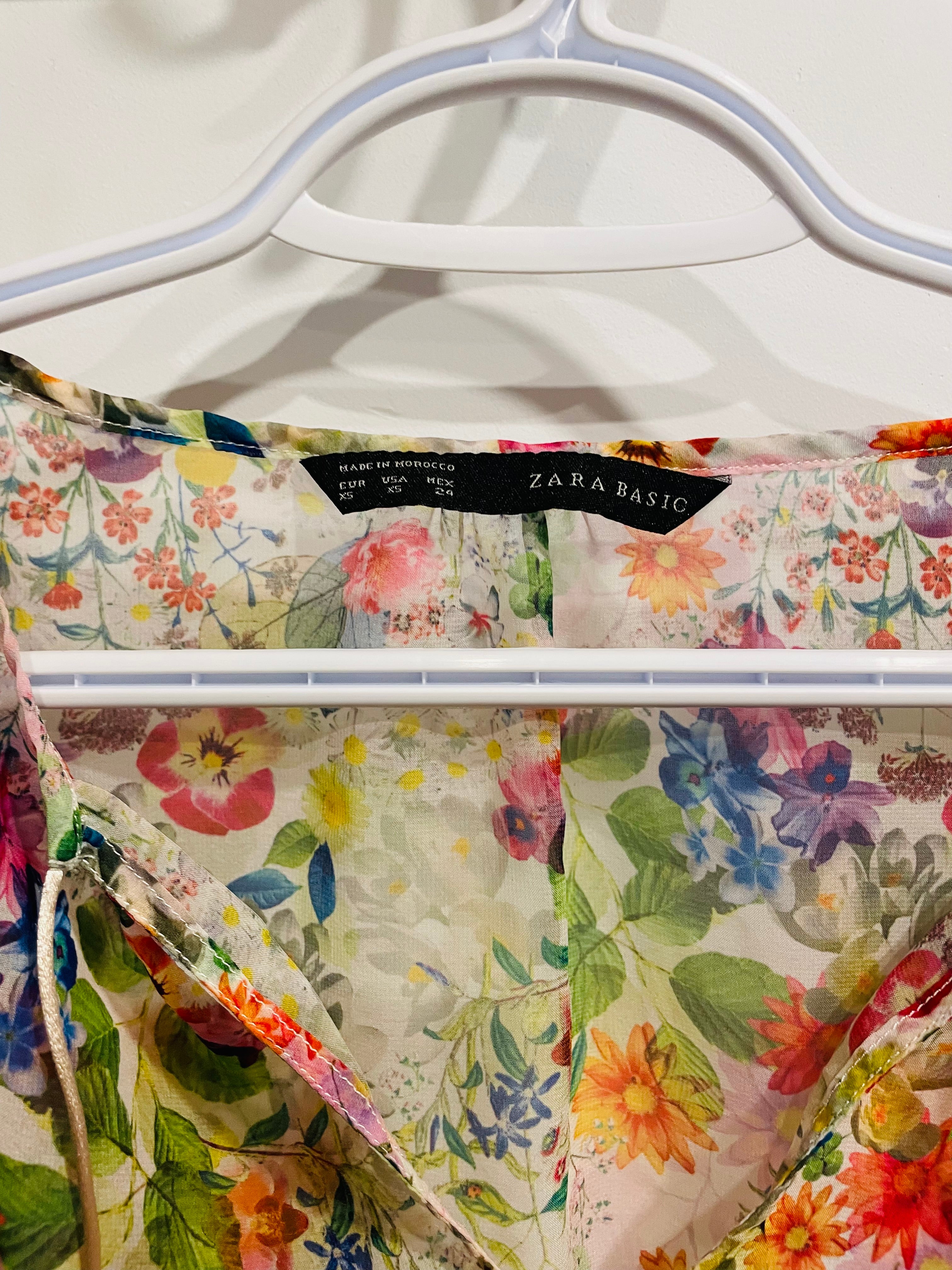 Floral sheer top XS - Zara