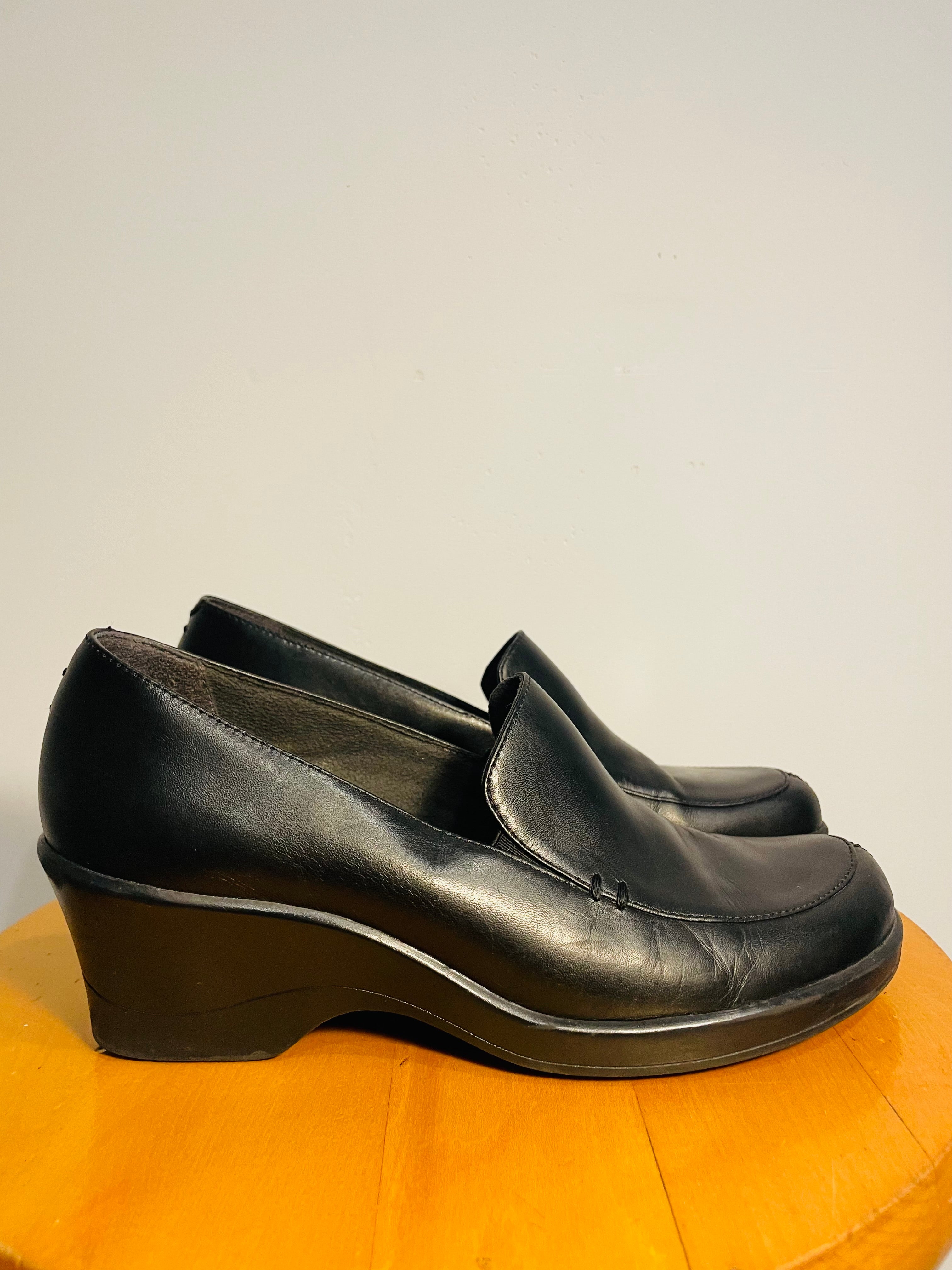 Soulier cuir noir / Clarks / taille 7,5 femme