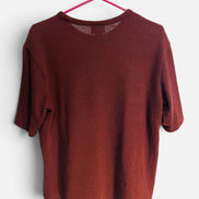 T-shirt texturé bourgogne coupe carrée / H&M / taille Small