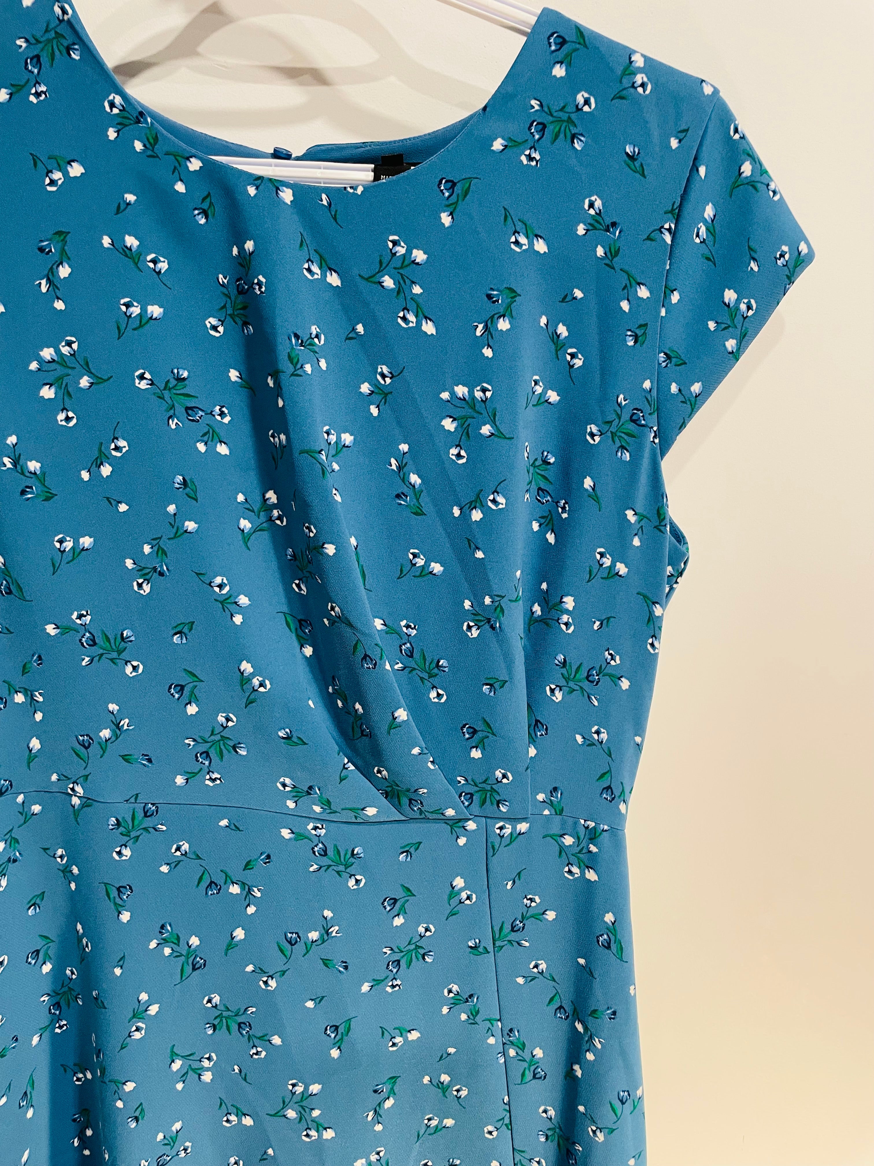 Robe bleue fleurie longue / RW&CO / taille 6
