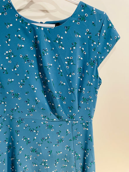 Robe bleue fleurie longue / RW&CO / taille 6