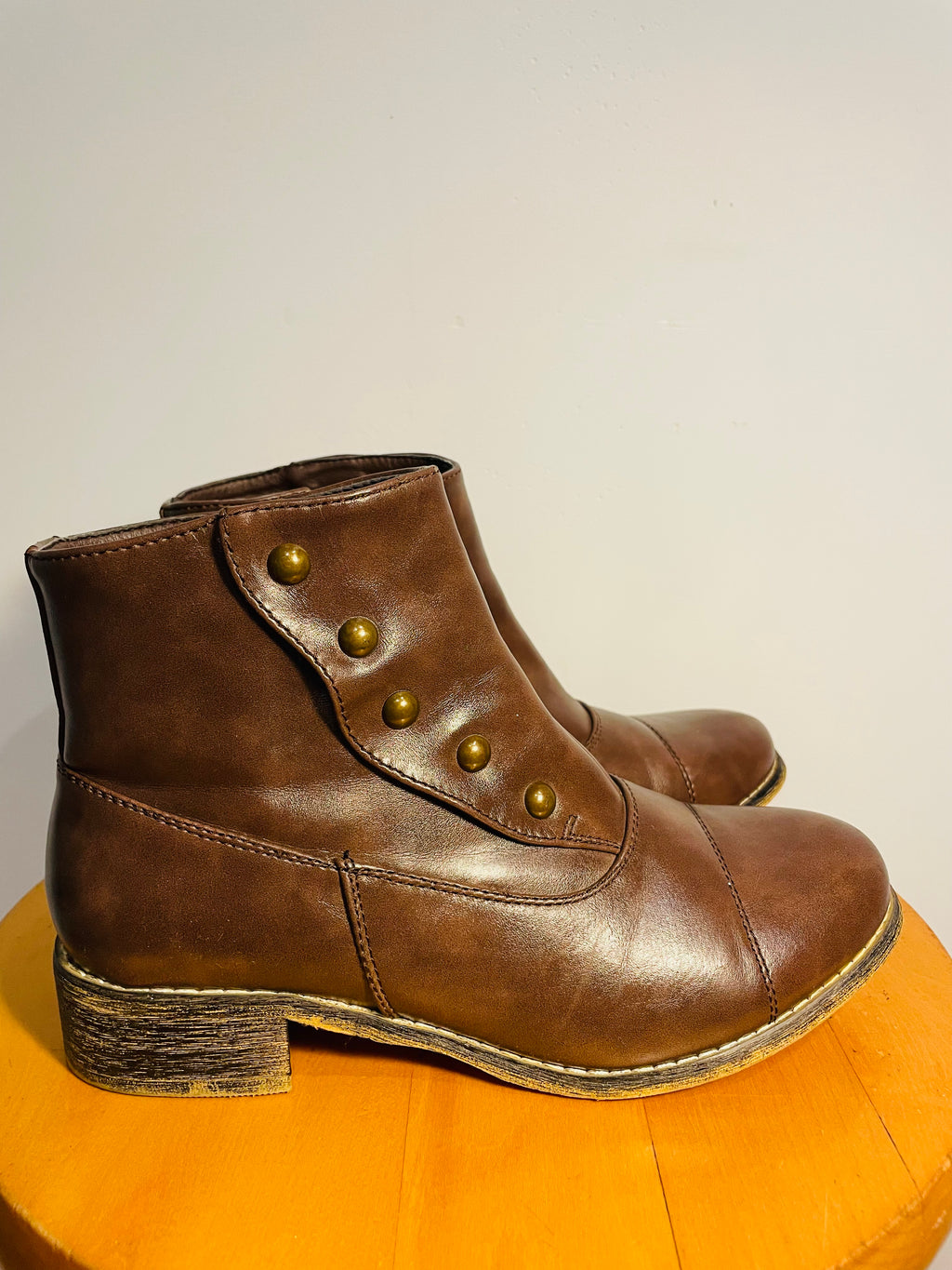 Bottes courtes cuir brun / Alberto / taille 7 femme