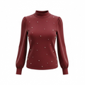Chandail rose et perles / manches longues / Reitmans / taille Medium