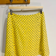 Jupe jaune coutre, motifs éventails  / Annie 50 / Taille medium à large