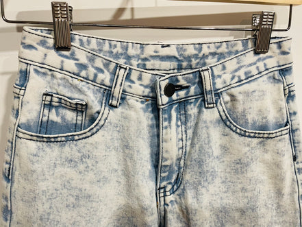 Washed-out jeans & 11 years old buckles