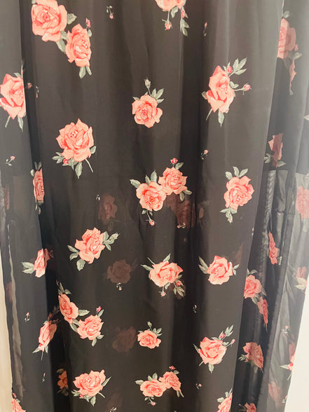 Jupe longue - taille élastique - motifs les roses - H&M Taille 4