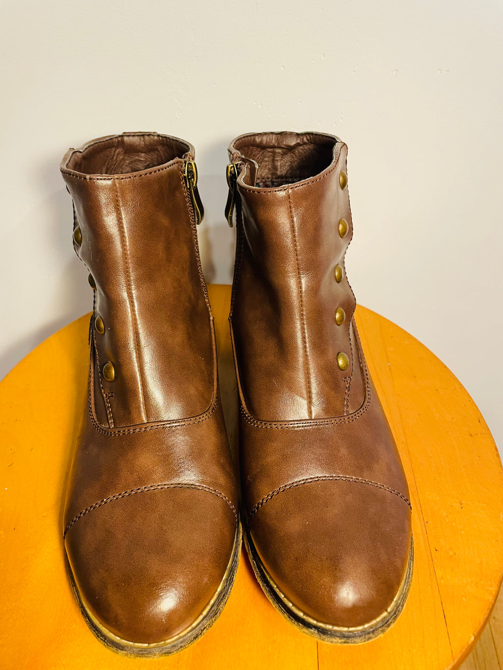 Bottes courtes cuir brun / Alberto / taille 7 femme