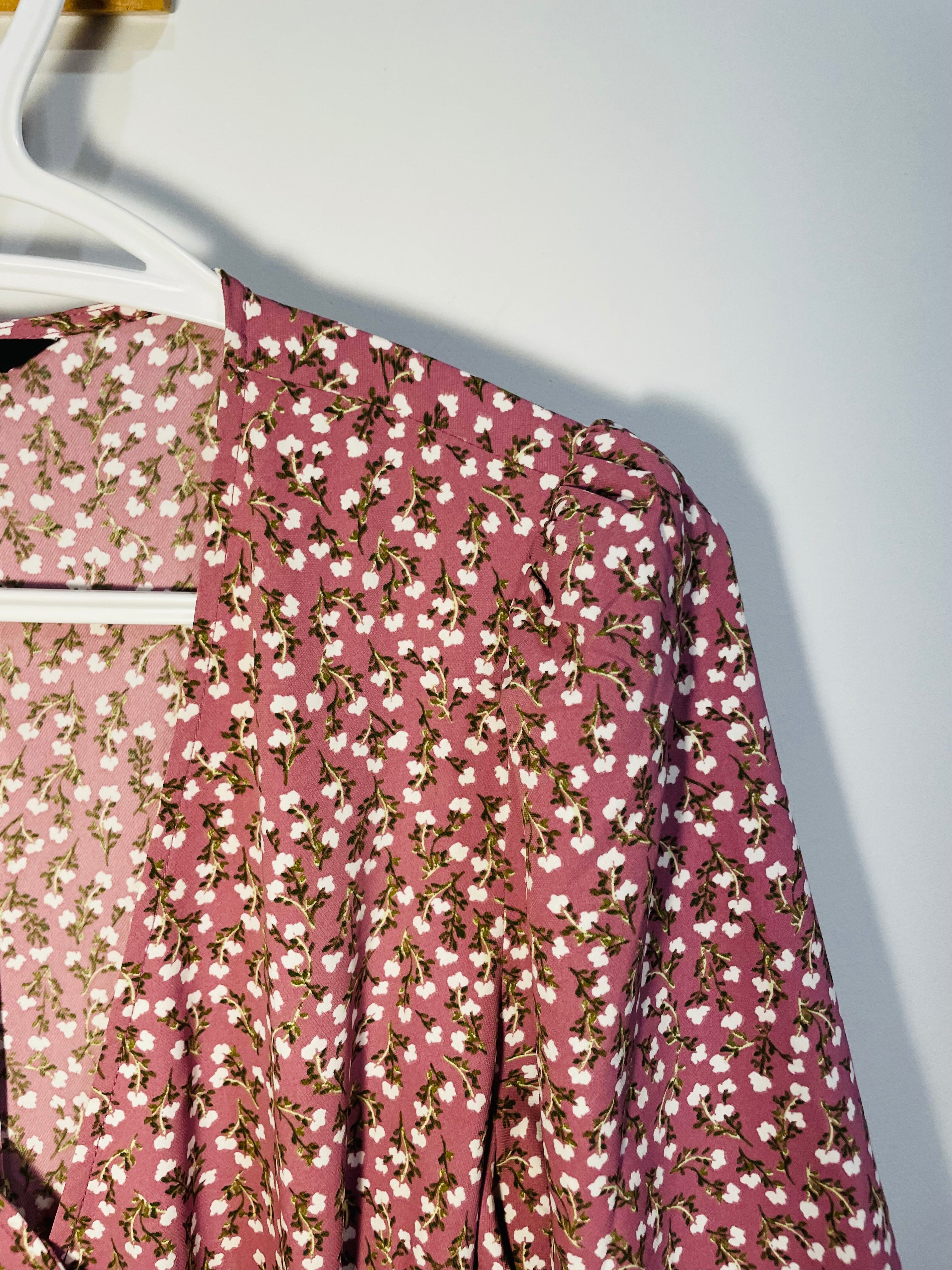 Robe longue rose florale / portefeuille et bouton / Rw&CO /Taille small