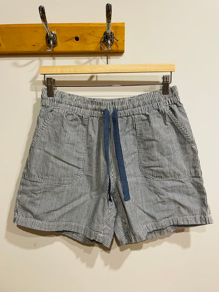 Short rayé bleu vintage taille élastique - Taille 8