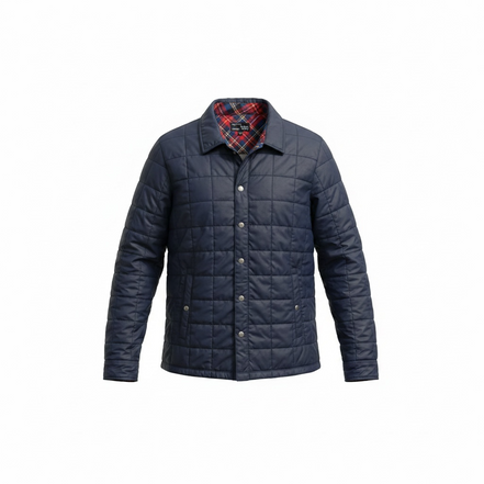 Veste bleue matelassée intérieur à carreaux - Chlorophylle - Taille small