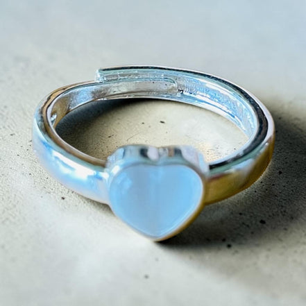 Bague cœur blanc