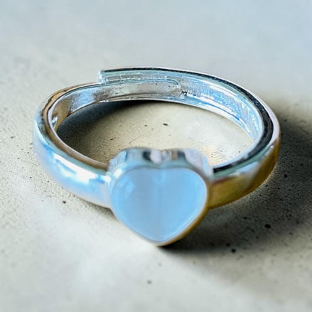 Bague cœur blanc
