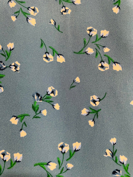 Robe bleue fleurie longue / RW&CO / taille 6