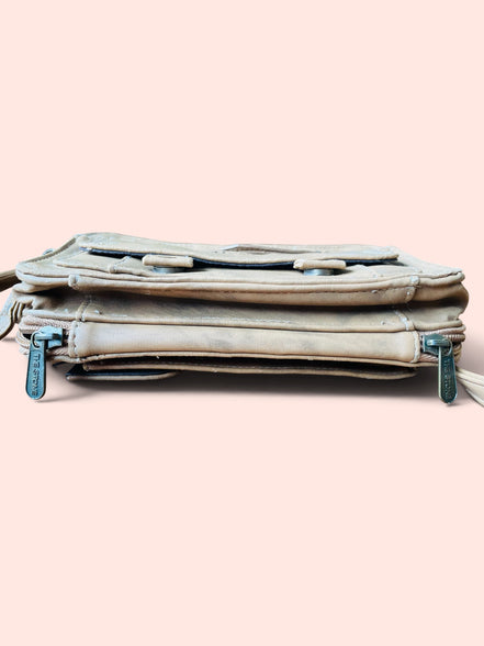 Sac cuir beige / Vintage