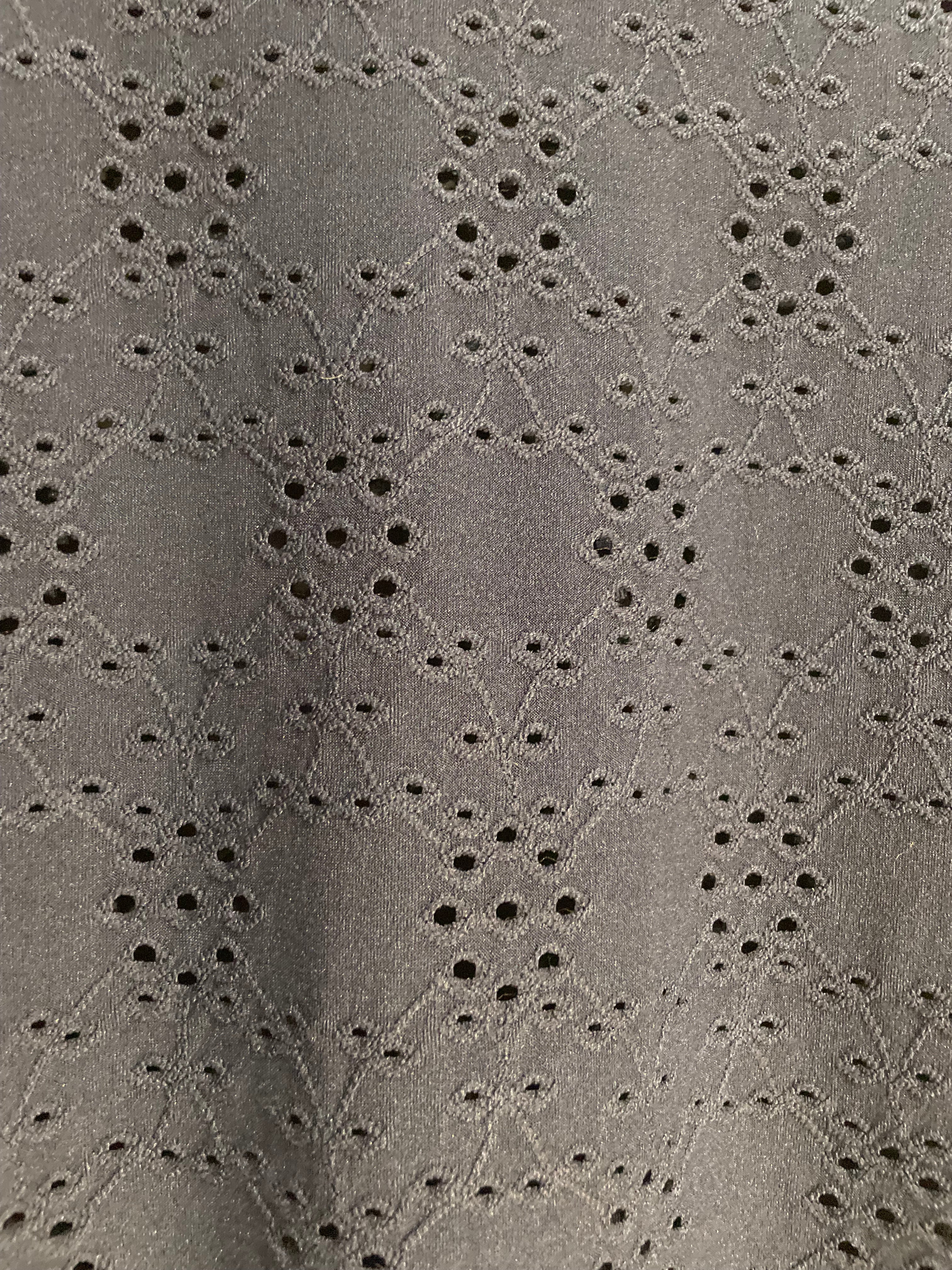 Haut bleu texture dentelle manches courtes / Blumind/ taille XL