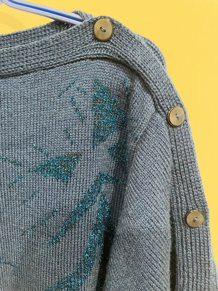 Tricot vintage bleu