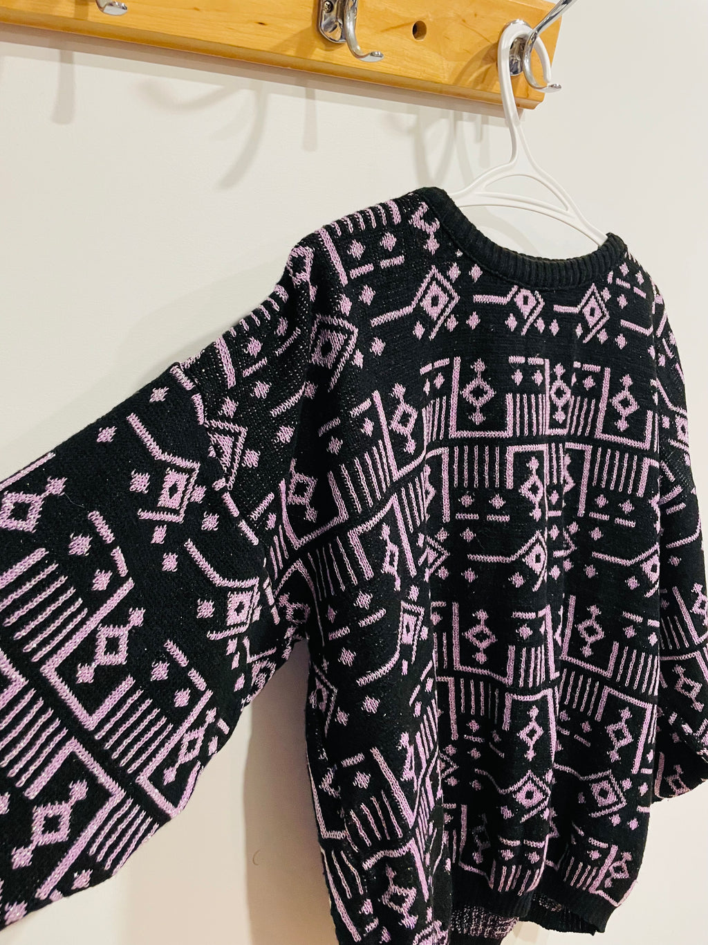 Tricot vintage brillant / manches chauve-souris 3/4 / taille médium ou large