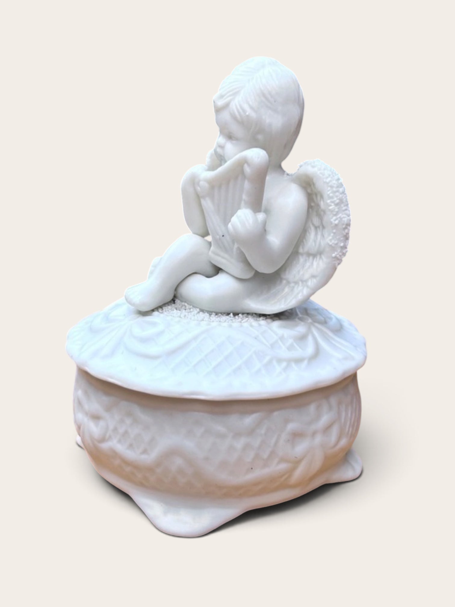 Petite boîte en céramique ange