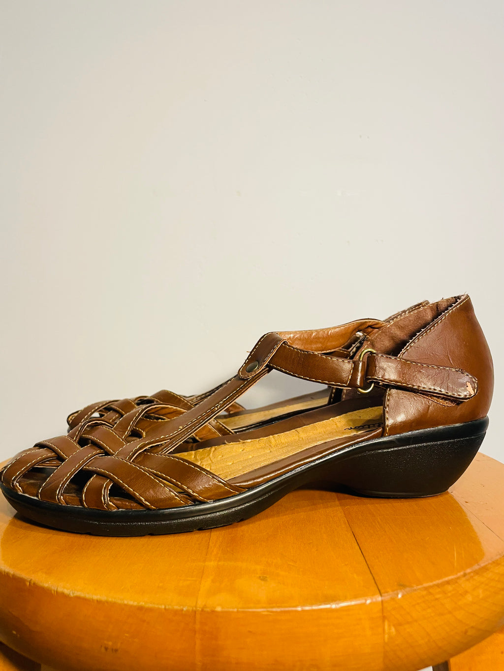 Sandales vintage en cuir / Tradition / taille 7 femme