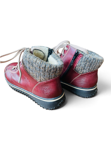 Bottes cuir rouge / Rieker / taille 8